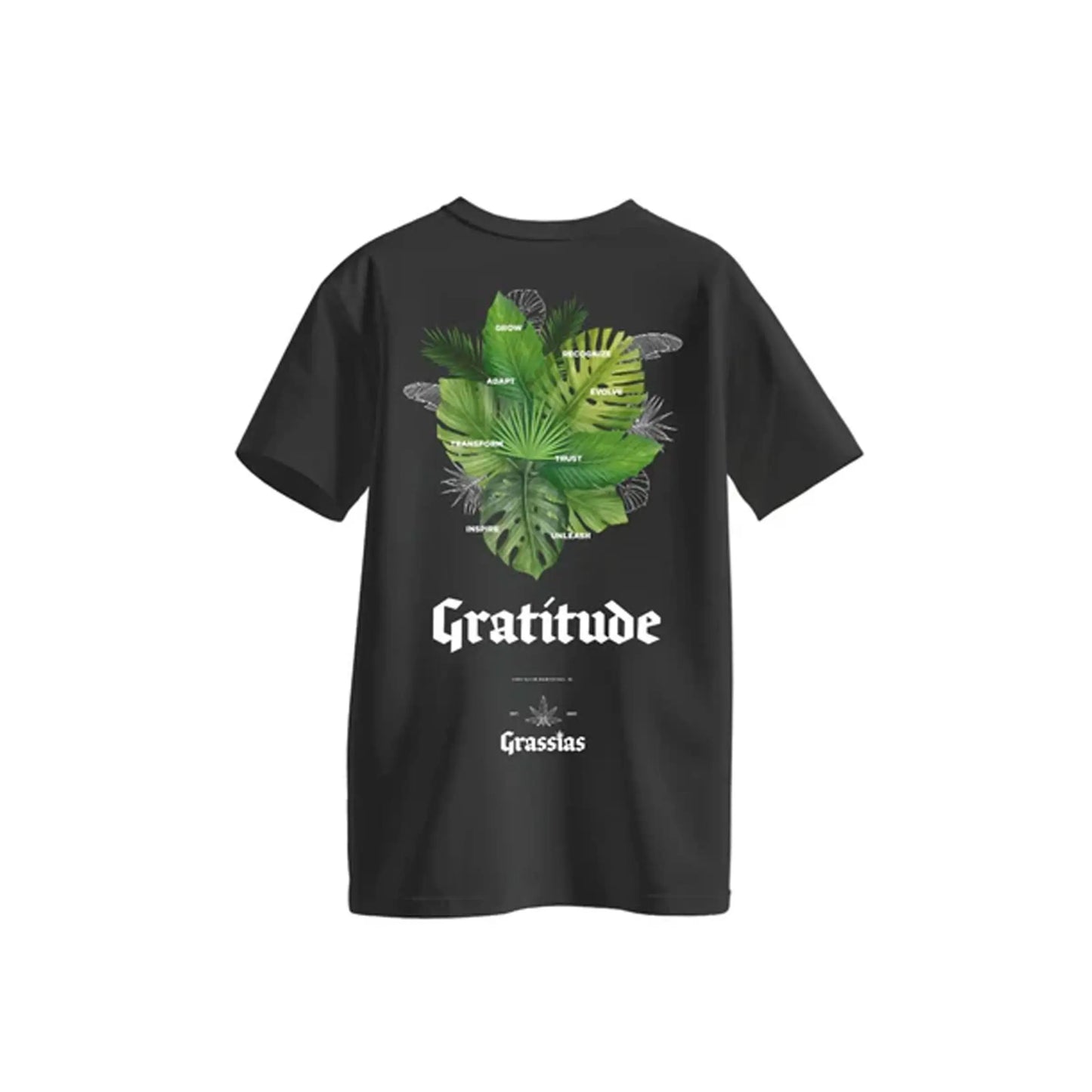 Grassias Leaf T-shirt in Black Grassias